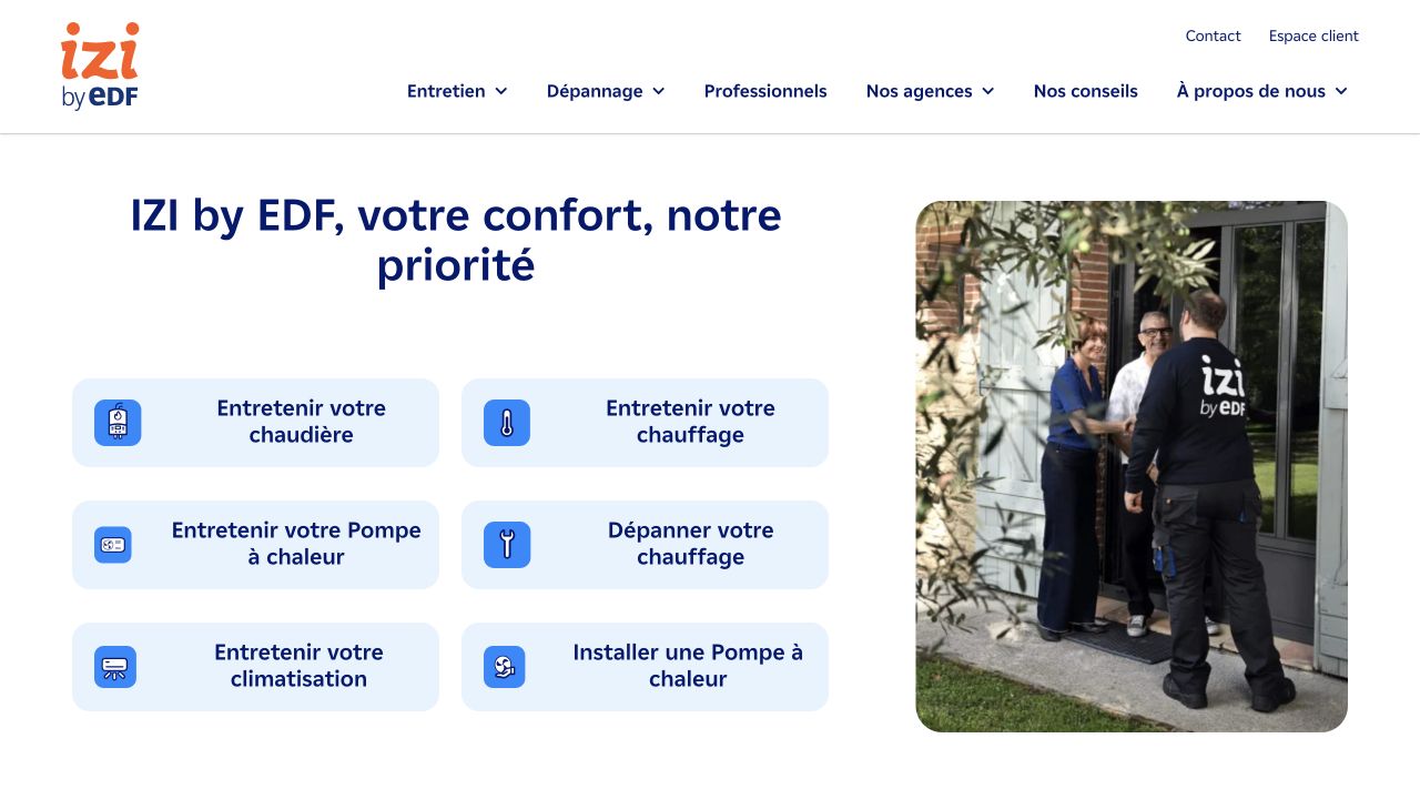 Capture du site de IZI by EDF