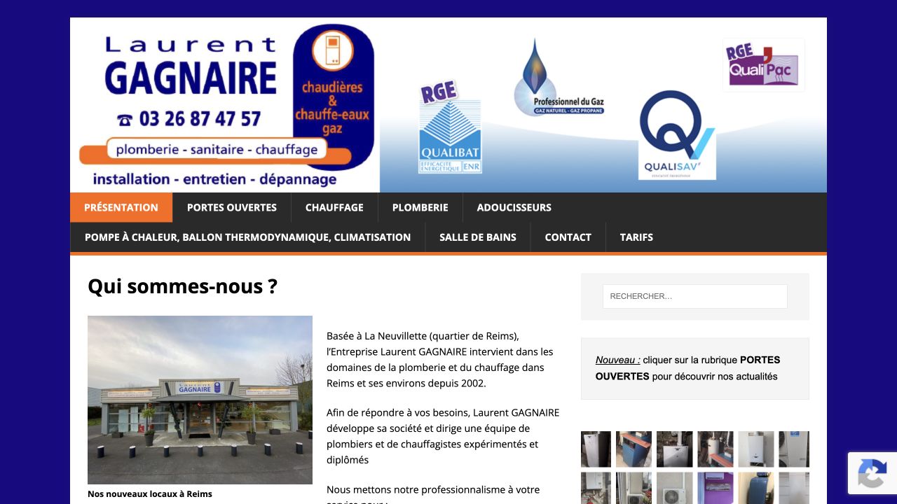 Capture du site de Société Laurent Gagnaire