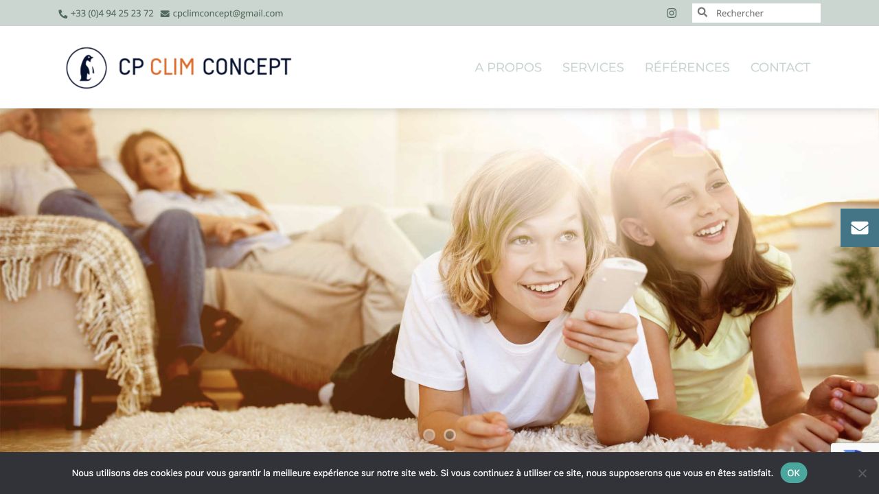 Capture du site de CP Clim Concept