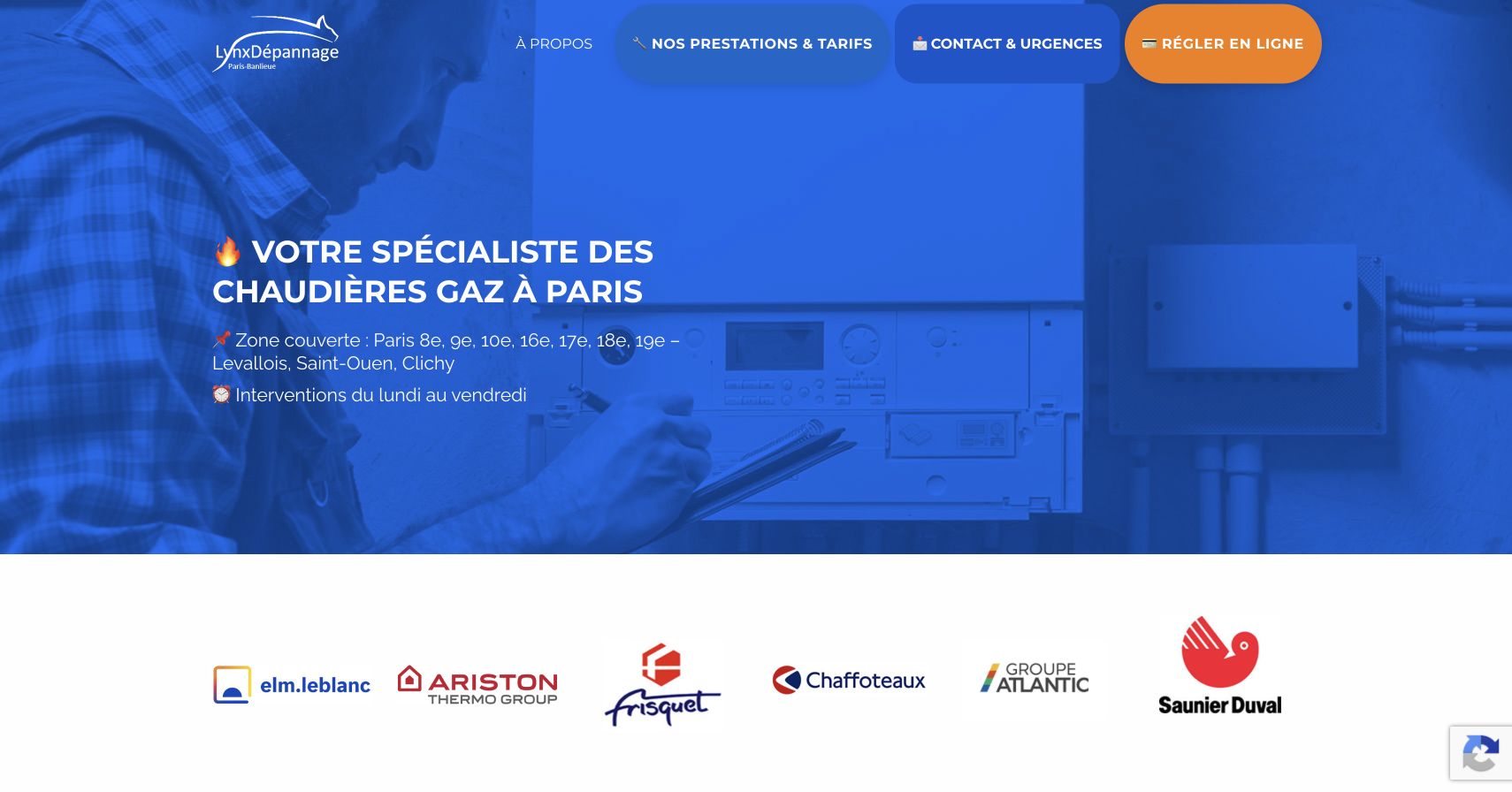 Capture du site de Lynx Dépannage