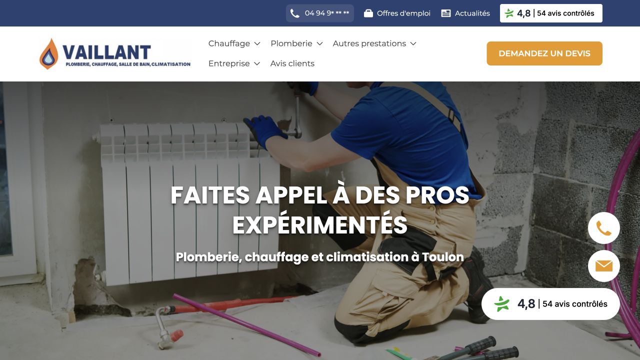 Capture du site de NP Vaillant